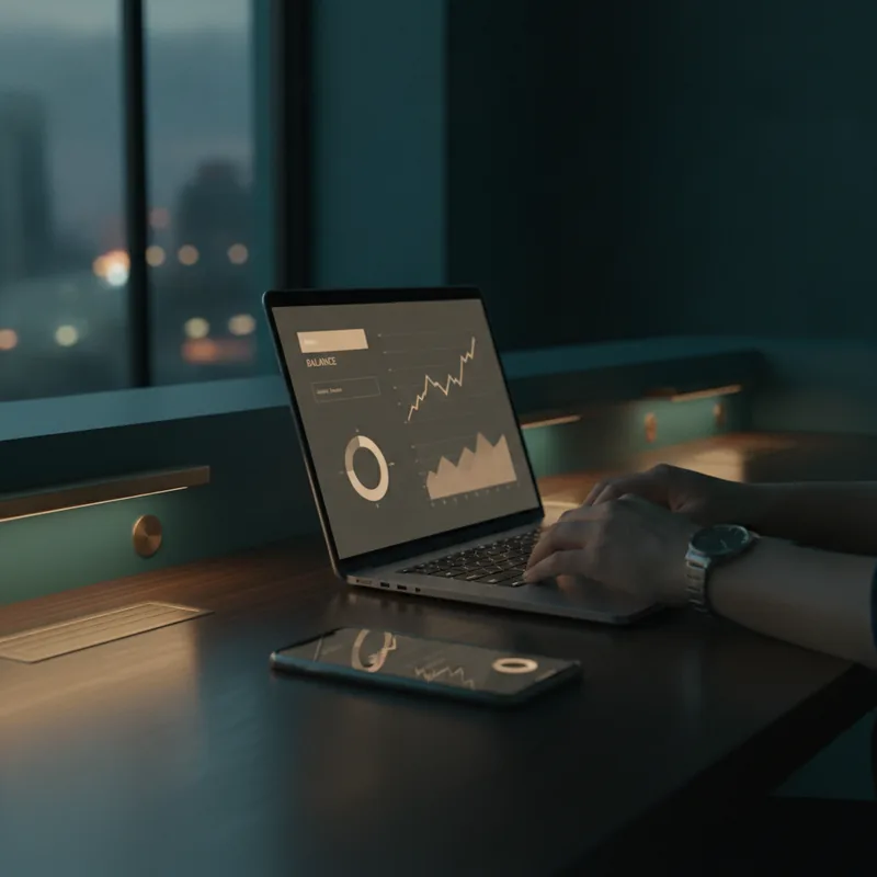 AI-driven market signals dashboard with live trend chart and confidence levels